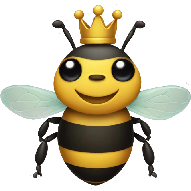 Bee with crown emoji