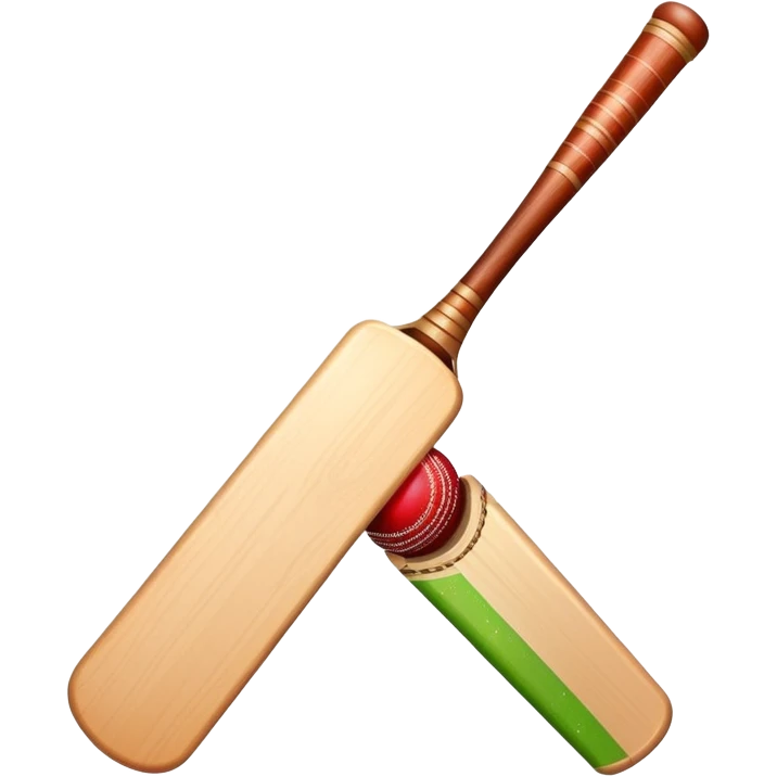 cricket bat and ball with sparkles emoji