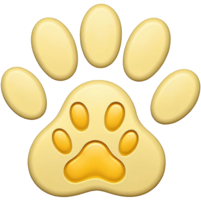 a pastel yellow pawprint emoji
