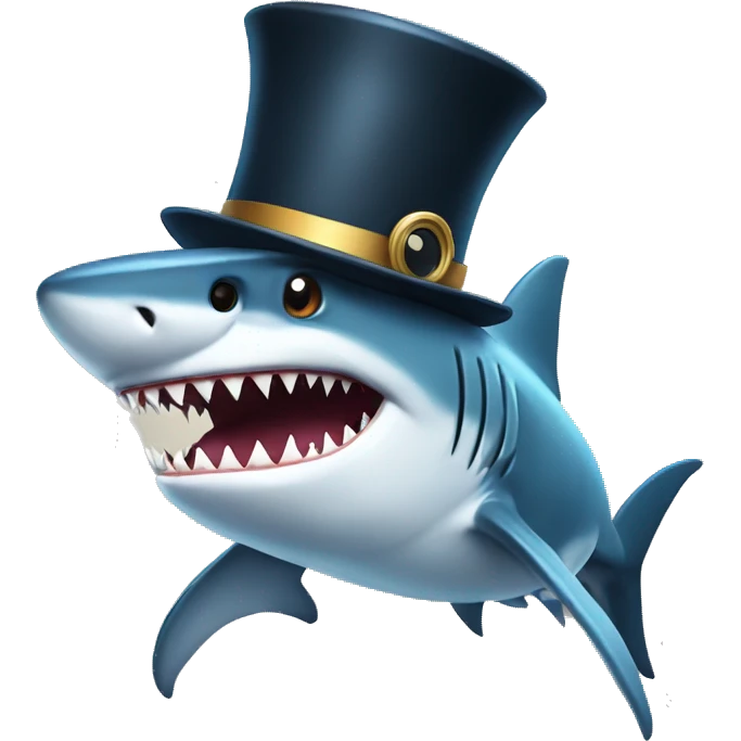 shark with tophat emoji