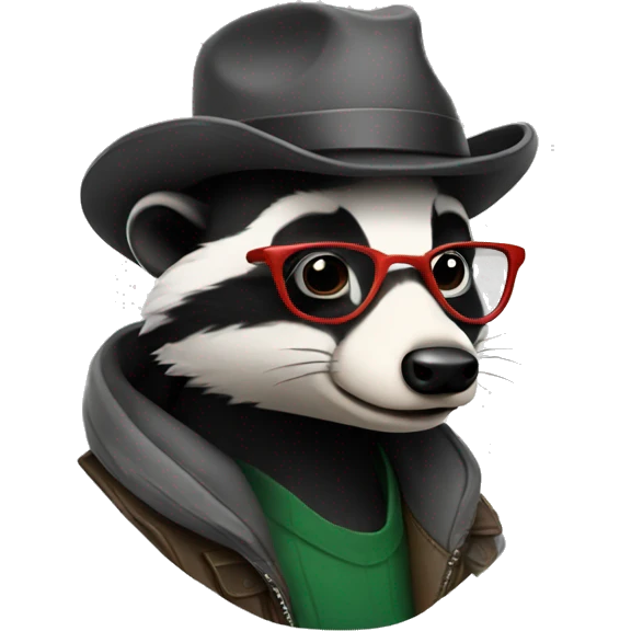 hipster badger emoji