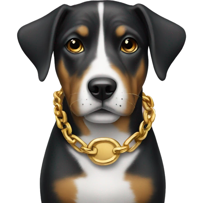 Dog with a gold chain emoji