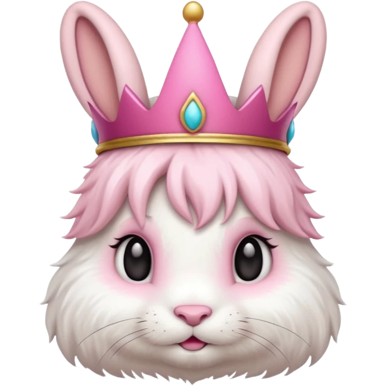 bunny with pink crown emoji