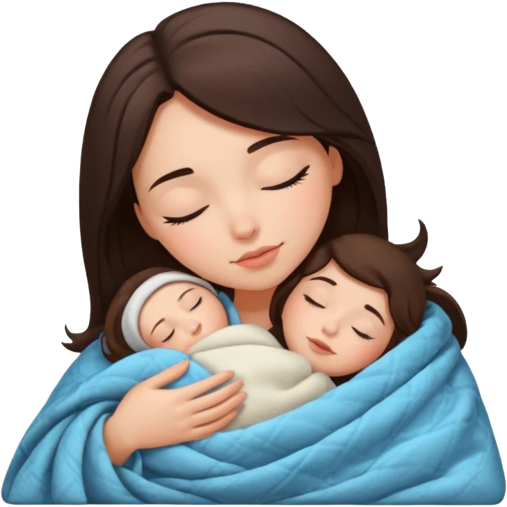 brunette girl sleeping cozy emoji