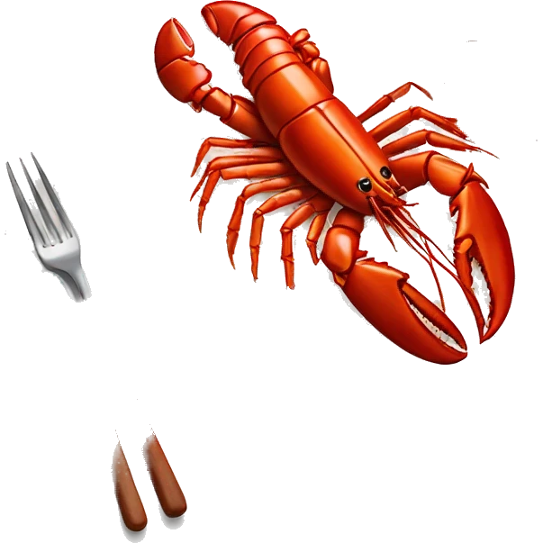 “Cooked red lobster with white rice on a plate, vibrant and simple.” emoji