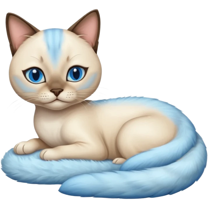 siamese cat laying down sleeping emoji