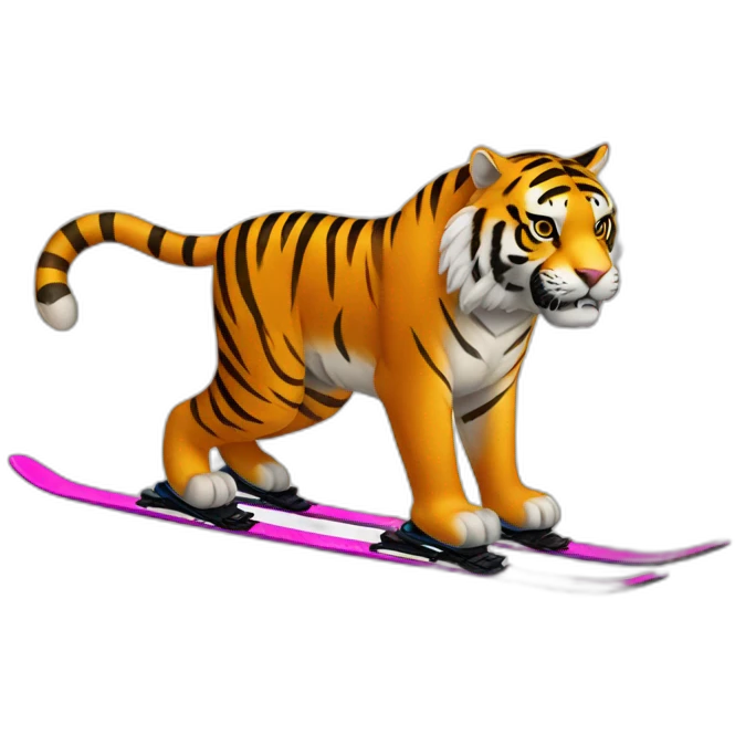 tiger-on-skis emoji
