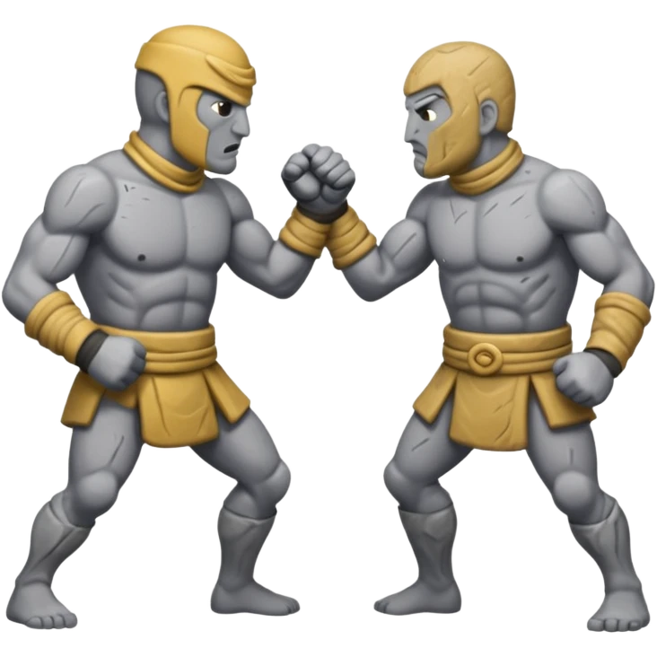 fight between two stone man  emoji