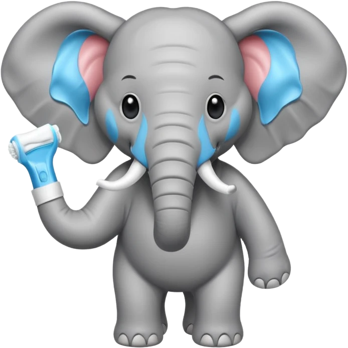 elephant with a tube of toothpaste emoji