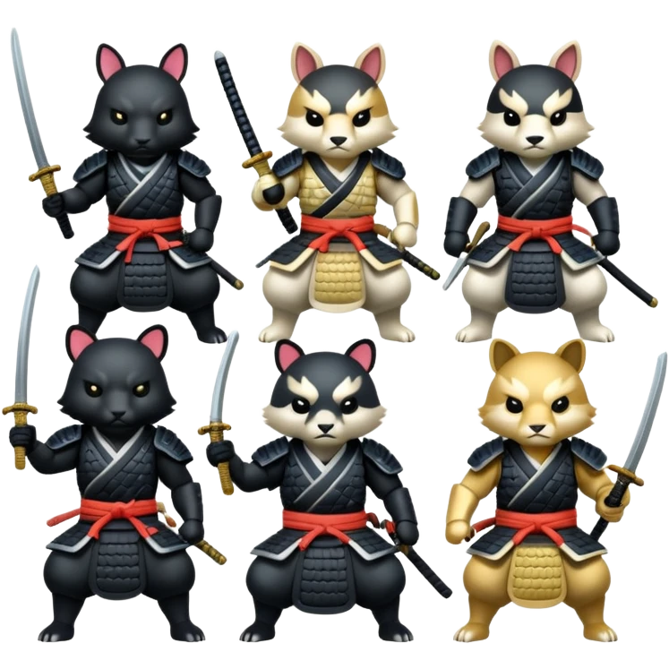 animaux samurai emoji