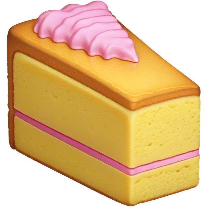 slice of sponge cake, with minimal pink emoji