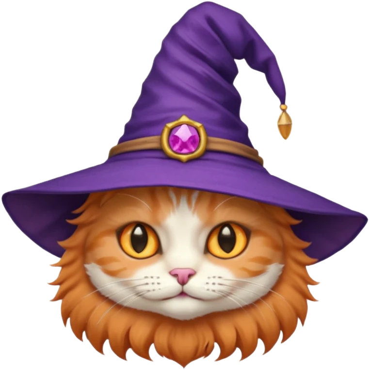cat wear purple wicth hat emoji