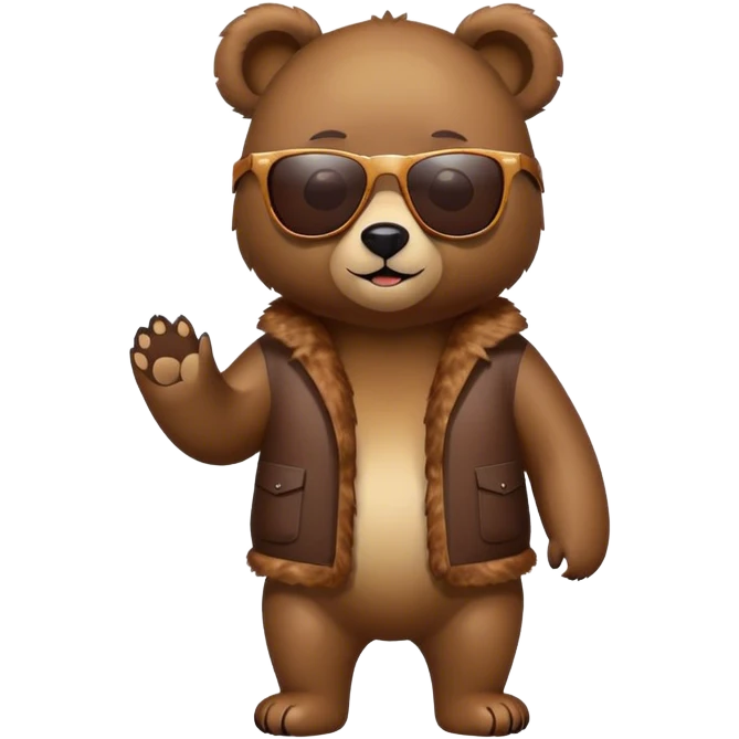 Bear whit Sun glass  emoji