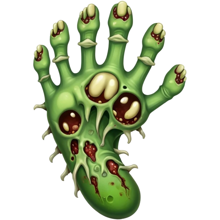 Gross zombie foot with blisters and pus and toes falling off emoji