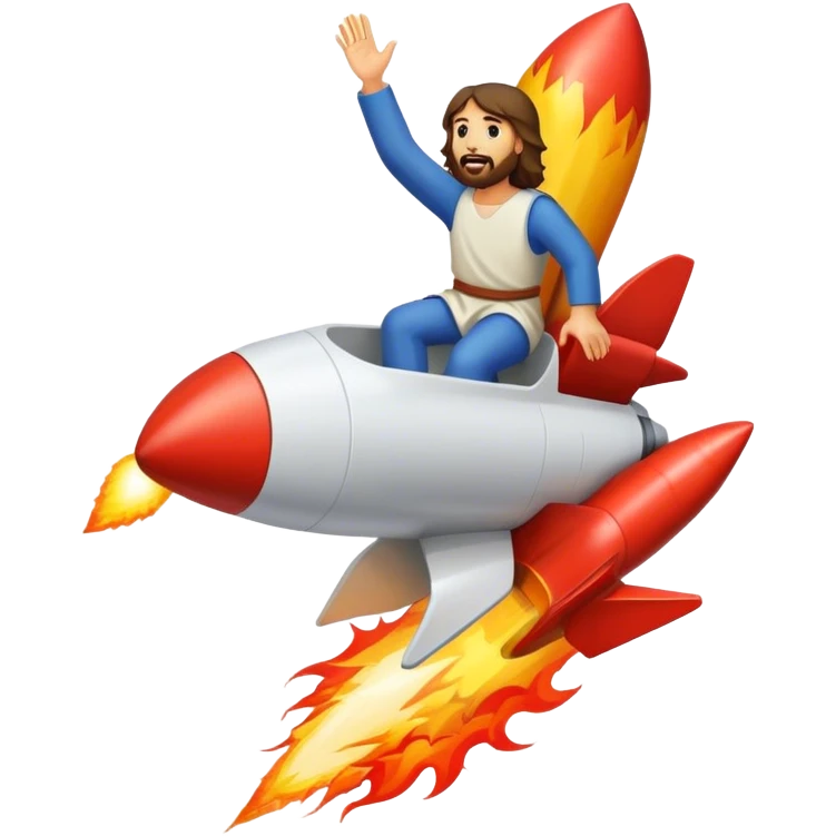 jesus riding a rocket france black boom!  emoji