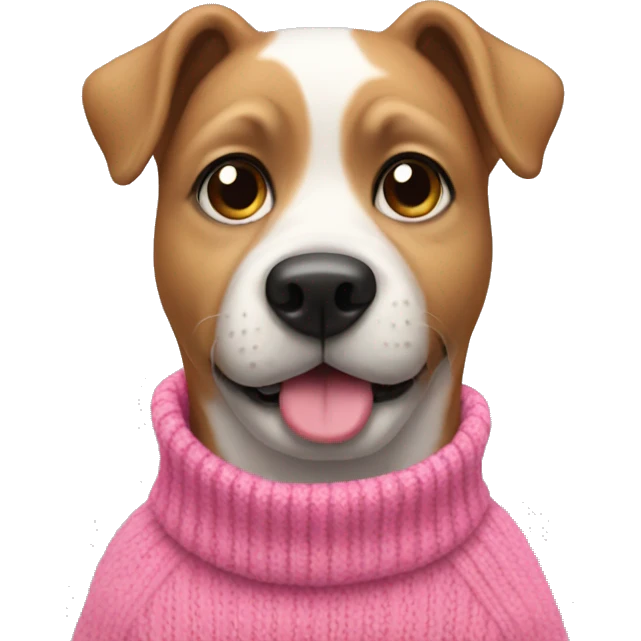 Dog with  pink sweater emoji