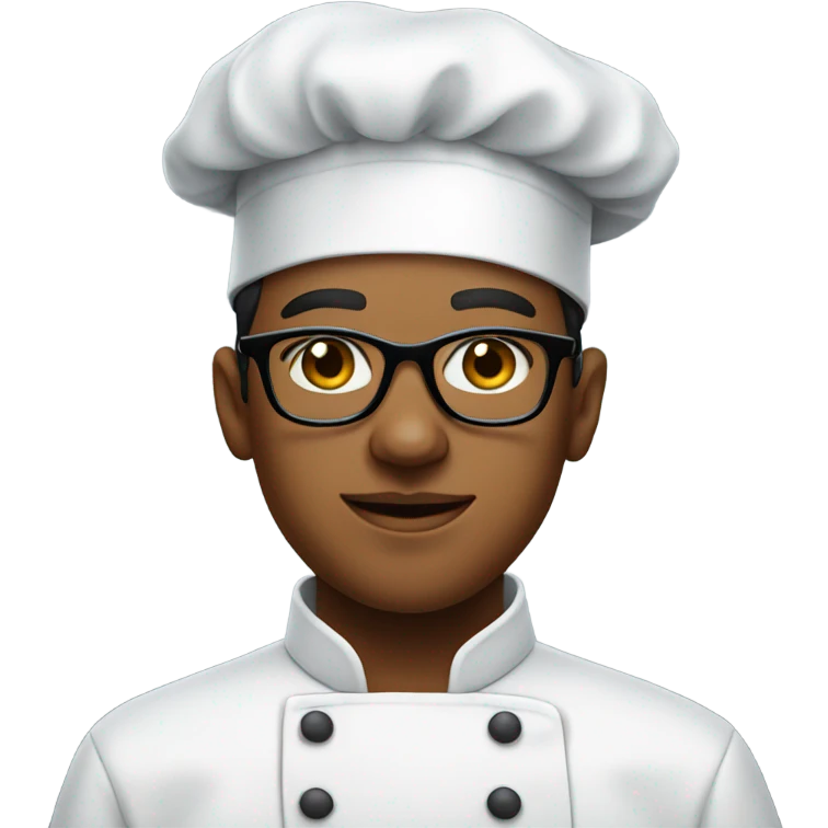 young man with glasses portrait as a chef emoji