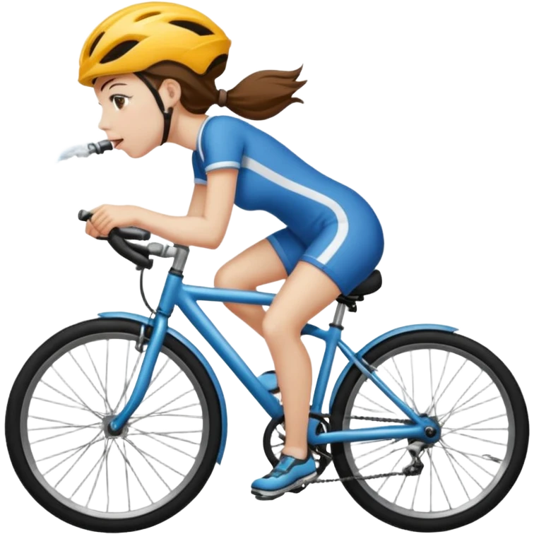Girl snorting a bike emoji