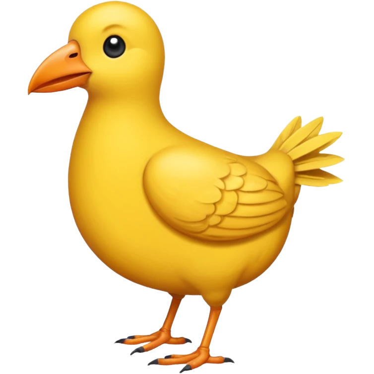Bird with testicle between legs emoji