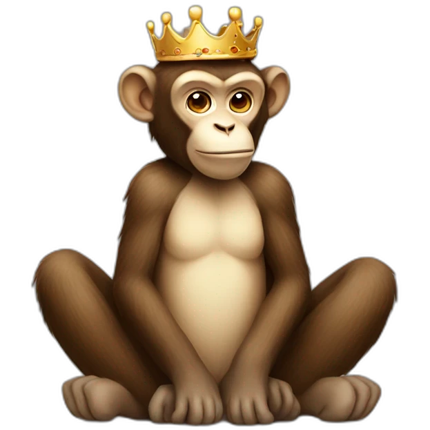 Sitting monkey with crown emoji