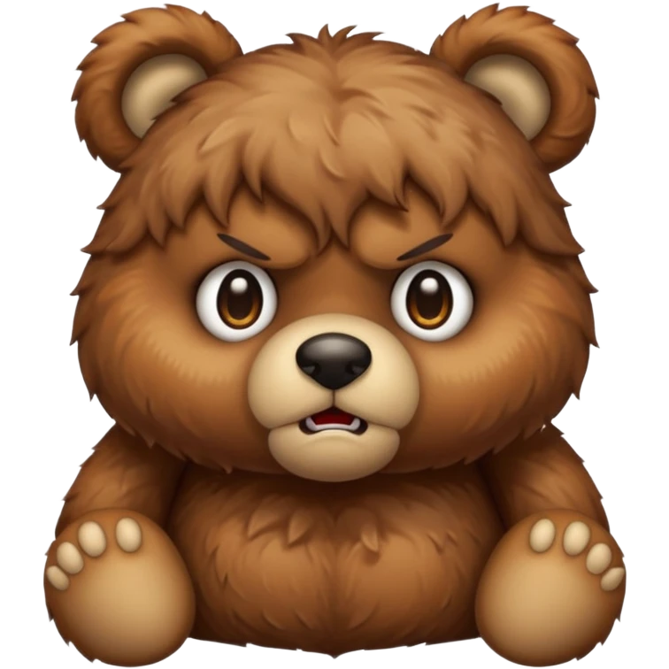 Angry feminine teddy bear  emoji