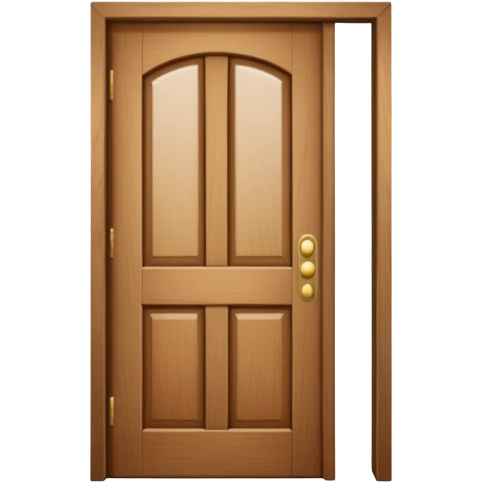 a wooden door that is wide open. The door is not closed, it is open! The door frame is simple and matches the wood tone of the door. emoji