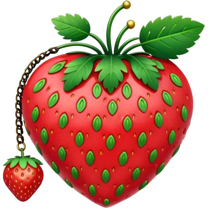 Strawberry shaped purse emoji