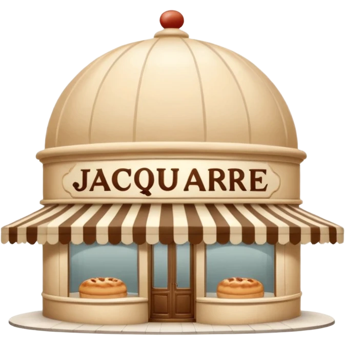 французкая пекарня с красивыми круглыми бежевыми купольными маркизами и названием на вывеске Jacques-Andre
в бежевых оттенках emoji