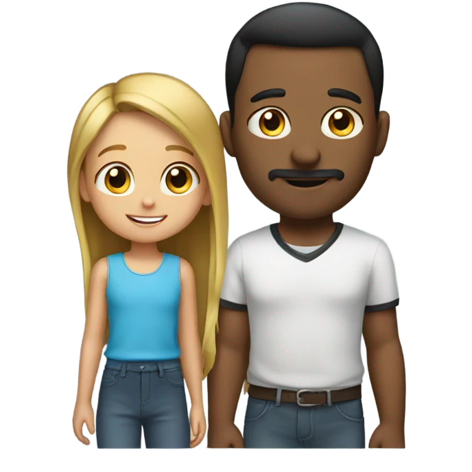 little girl with her dad emoji