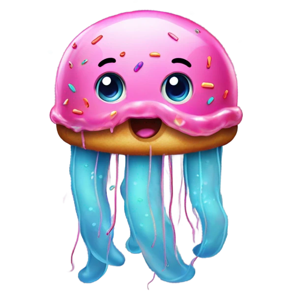Jellyfish but its face is a donut emoji