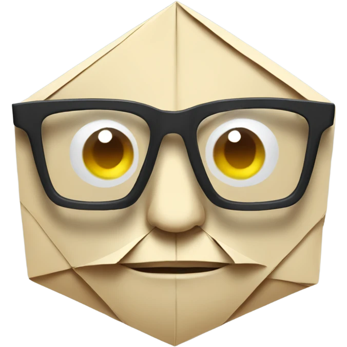 Origami with glasses emoji