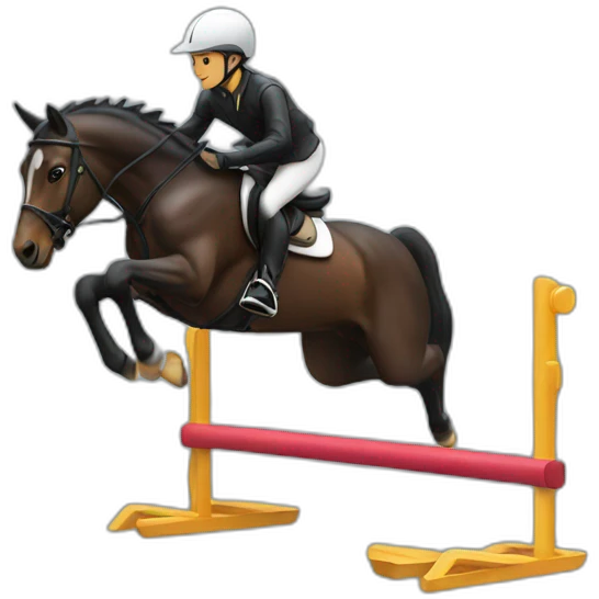 rider trying to jump an obstacle emoji