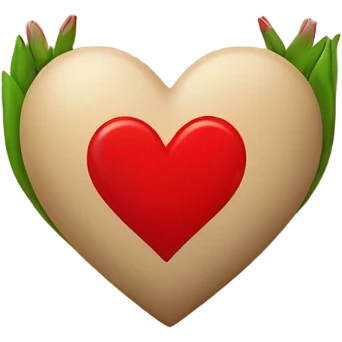 beige heart with tulips red emoji