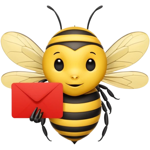 using this image, make the bee hold a red card like a referree emoji