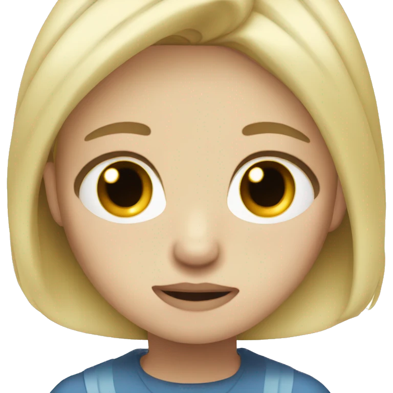 Blonde hair blue eyes crying emoji