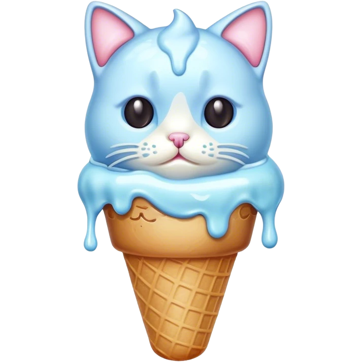 Melting cat ice cream  emoji