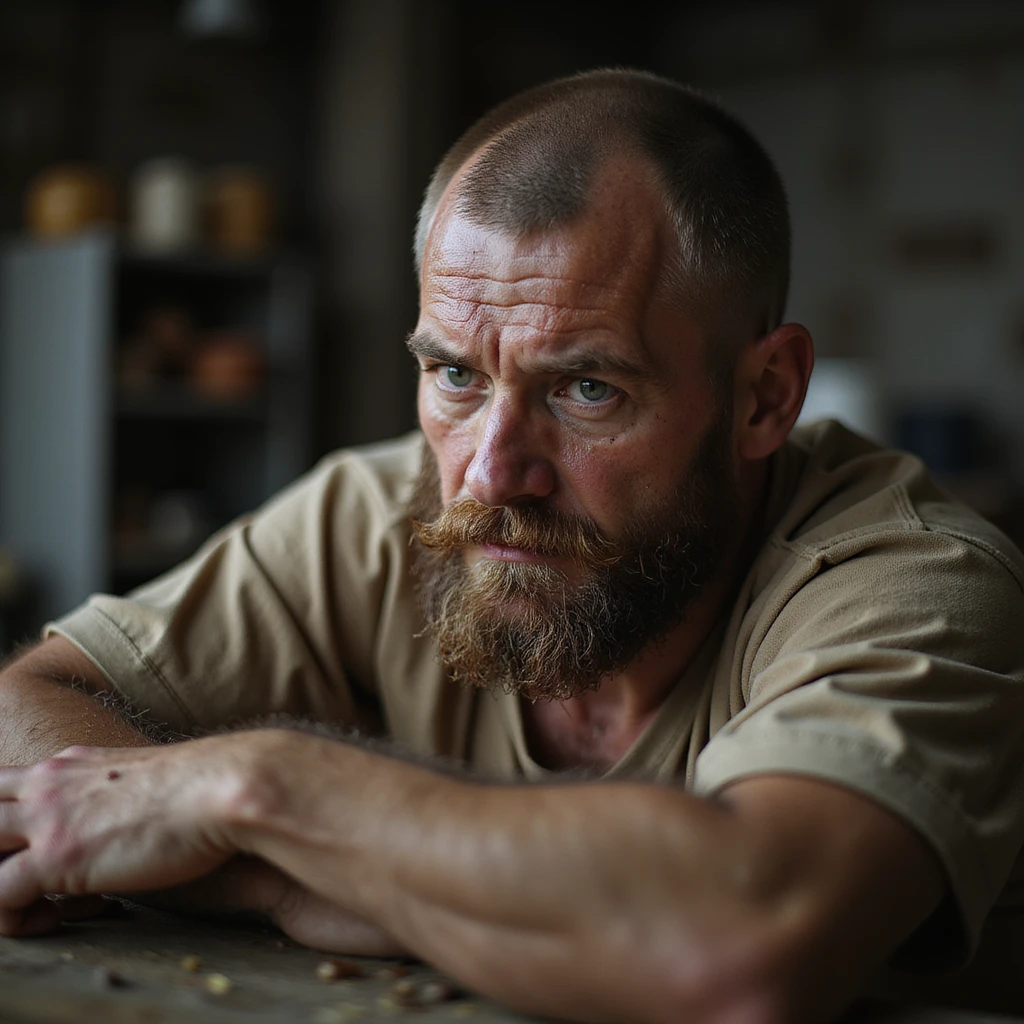 a man working hard with sweat on his face, realistic style emoji