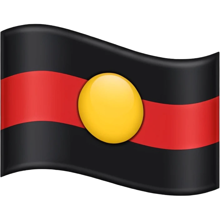 A wawy black and red rectangle with medium sized yellow circle in the middle flag emoji