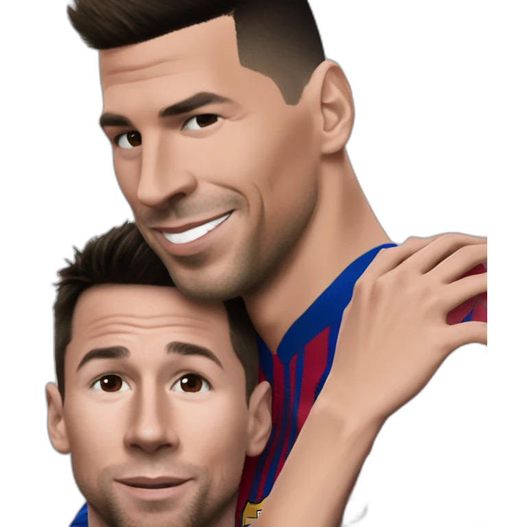 Ronaldo et messi qui se font un calin emoji