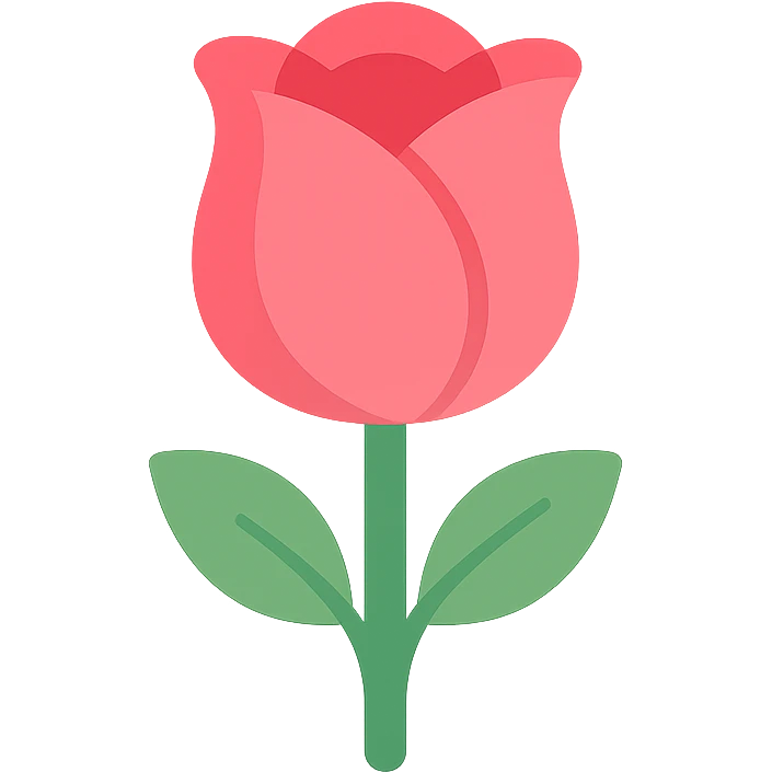 colored rose flower icon emoji