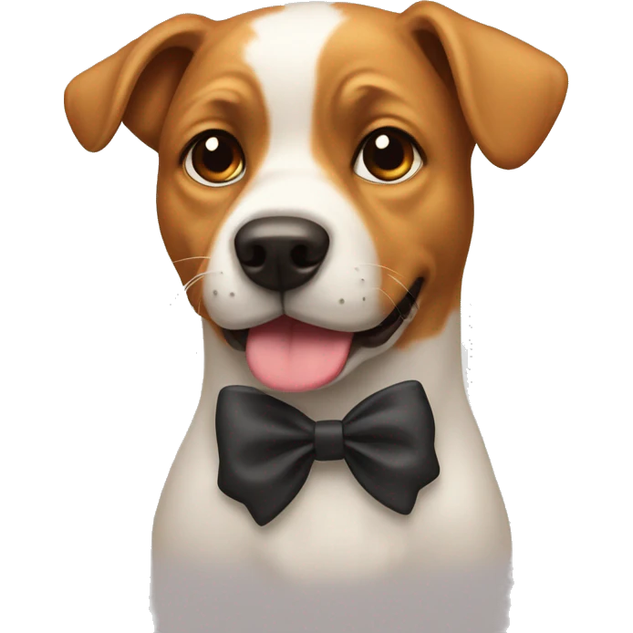 dog wearing bow emoji