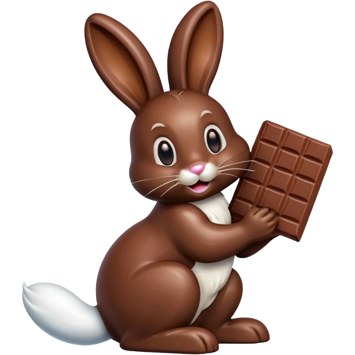 Chocolate Easter bunny with a bite taken out of its rear end emoji