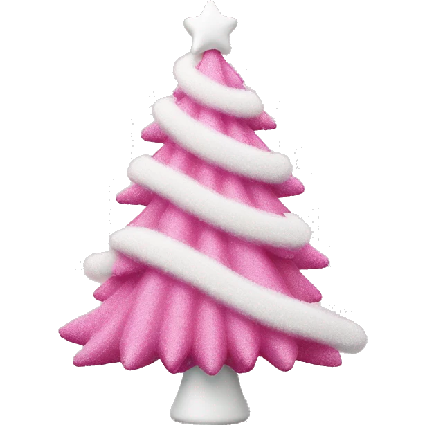 Pink Christmas tree with white ornaments emoji