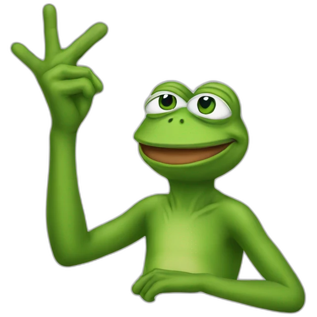 Pepe the frog doing ok sign emoji