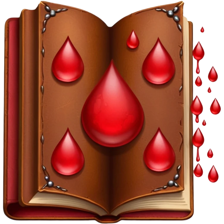 Brown book with blood droplets  emoji