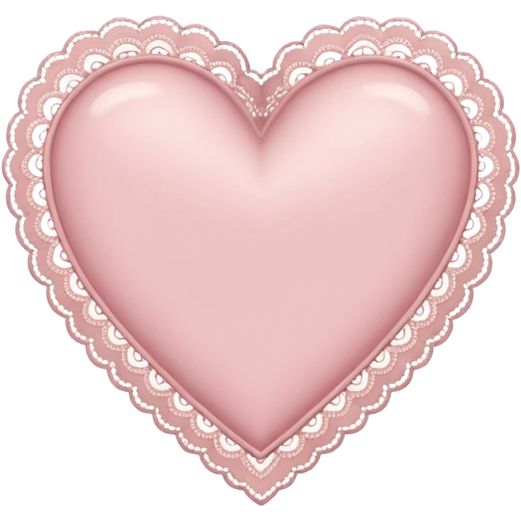 vintage heart with lace edges, soft pink emoji