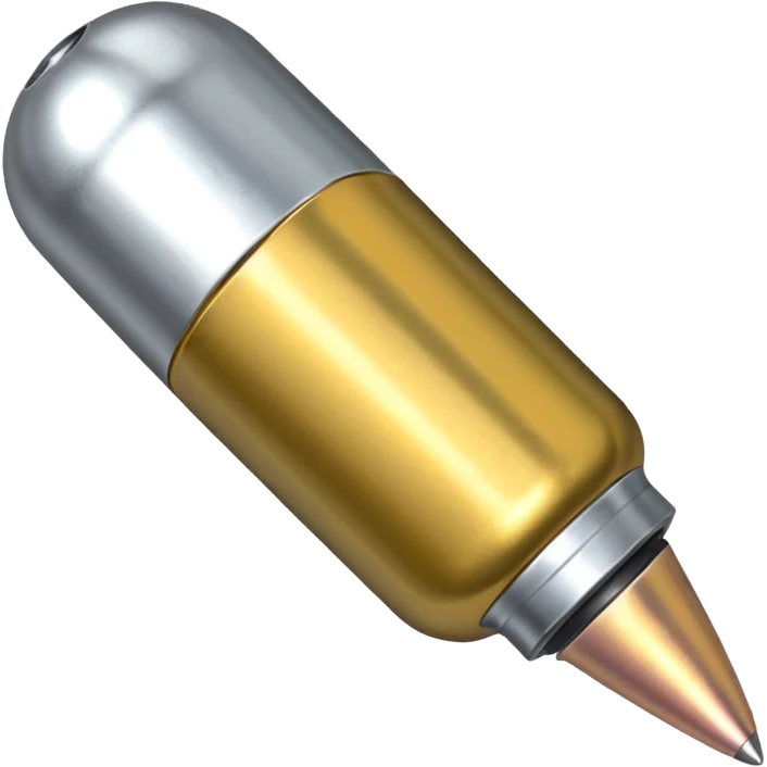 a single bullet sligly ratated to the right side emoji