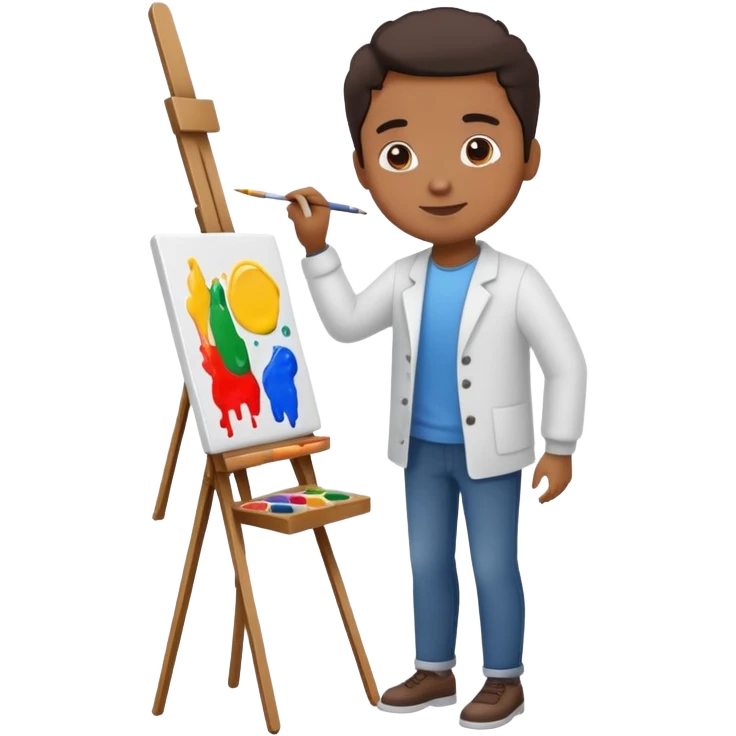 person painting a picture on an easel emoji