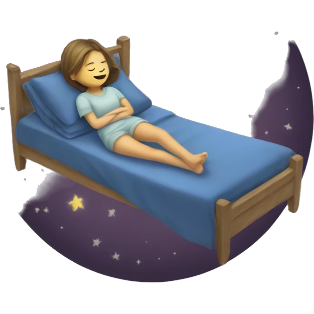 girl sleep in the moon emoji