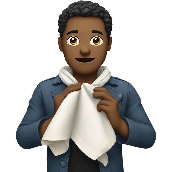 Holding a handkerchief emoji